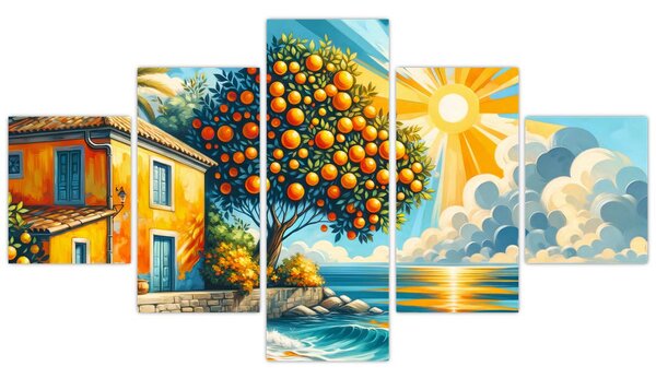 Obraz - Dům s pomeranči I. (125x70 cm)