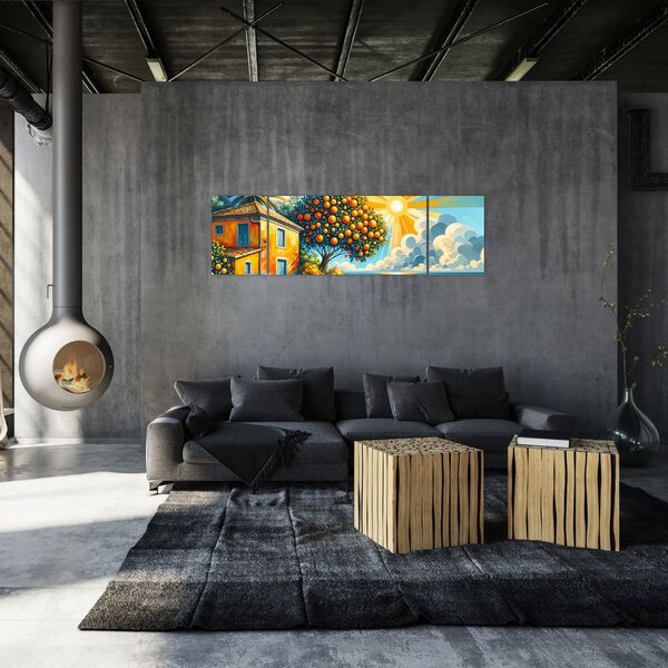 Obraz - Dům s pomeranči I. (170x50 cm)