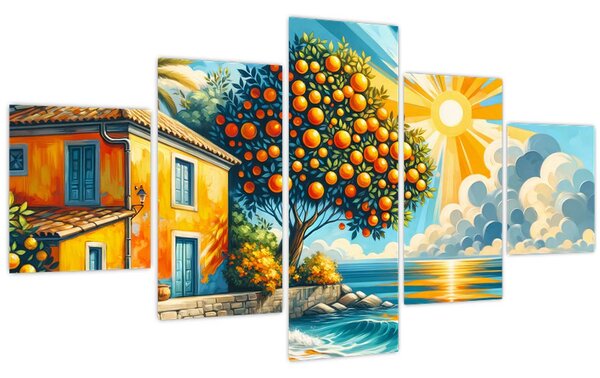 Obraz - Dům s pomeranči I. (125x70 cm)