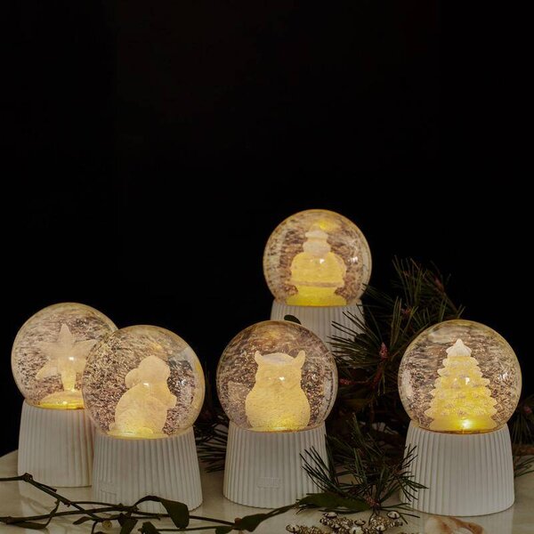 DECOLED LED svítící koule sněžítko, 10 × 14,5 cm, Santa Claus