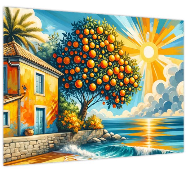 Obraz - Dům s pomeranči I. (70x50 cm)