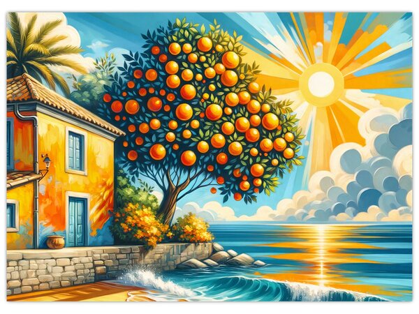Obraz - Dům s pomeranči I. (70x50 cm)