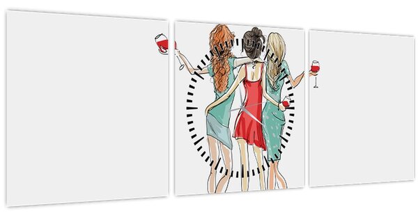 Obraz - Forever young, forever drunk (s hodinami) (90x30 cm)