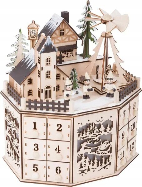 Adventní kalendář Small Foot Pyramida LED dřevěný