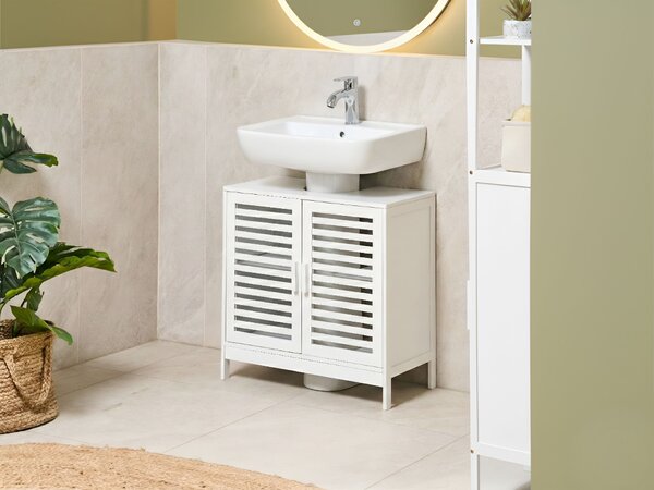 Skříňka pod umyvadlo MISSOULA Bambus 60 cm Bílá