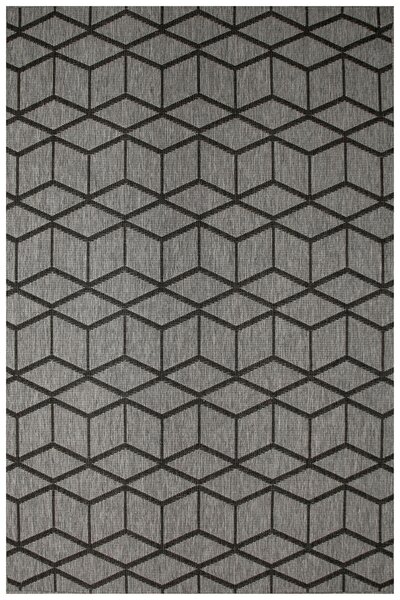 Balta Kusový koberec sysalový oboustranný Brussels 205178/11020 Geometrický 3D antracitový šedý Rozměr: 140x200 cm