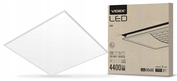 Videx zapuštěné LED stropní Stropní Svítidlo 60x60 cm 40 W neutrální barva