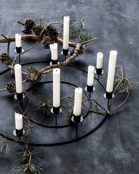 Svícen Advent 8x černý
