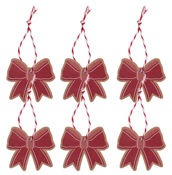 Det Gamle Apotek Dárkové visačky Christmas Bow - 6 ks DGA178