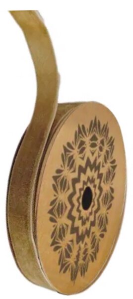 Det Gamle Apotek Sametová stuha Beige 1,5 cm - 10 m DGA189