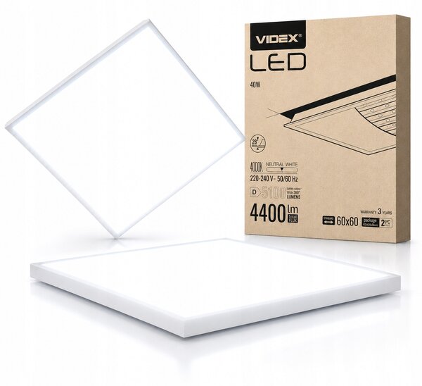 Videx zapuštěné LED stropní Stropní Svítidlo 60x60 cm 40 W neutrální barva