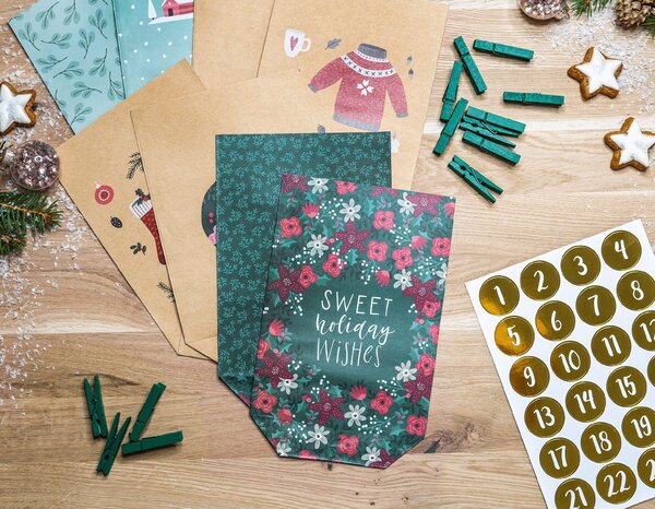 Papierdrachen Adventní kalendář DIY - Green Christmas PPD105