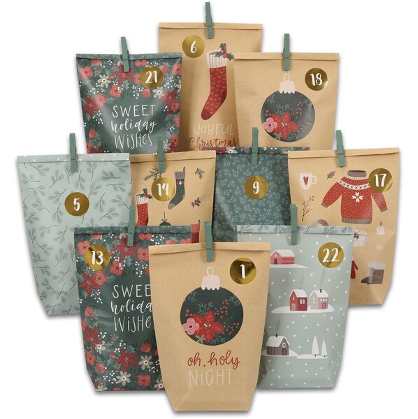 Papierdrachen Adventní kalendář DIY - Green Christmas PPD105