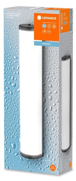 Černé koupelnové LED nástěnné svítidlo CYLINDER 450mm
