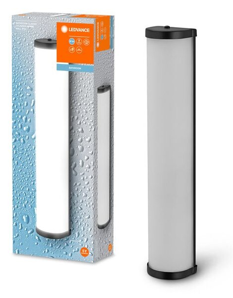 Černé koupelnové LED nástěnné svítidlo CYLINDER 450mm