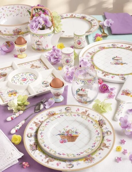 Porcelánový talíř na vejce Jarní květy 21 cm