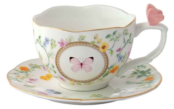 Porcelánový šálek s podšálkem Motýl 240 ml