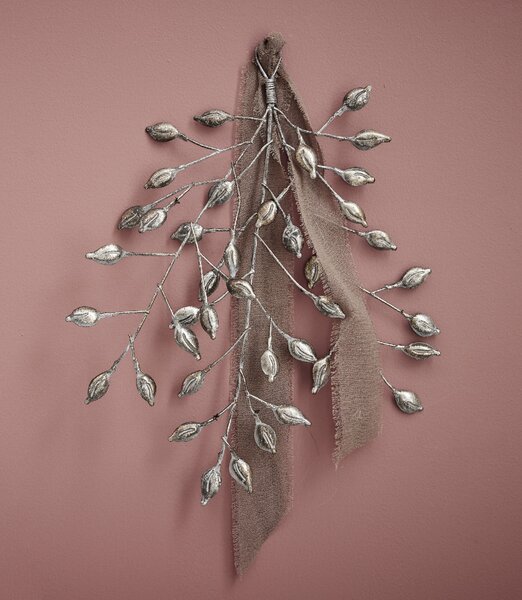 Lene Bjerre Závěsná dekorace Misella Mistletoe Antique Silver - 30 cm LB239