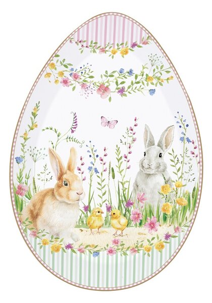 Porcelánový servírovací talíř Velikonoční zajíčky
