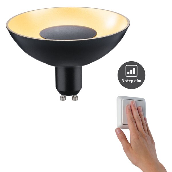 P 28794 LED reflektor černá zlatá 4,9W GU10 230V 3-krokové-stmívatelné - PAULMANN