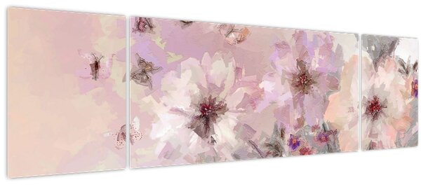 Obraz - Umělecká koláž s motýly (170x50 cm)