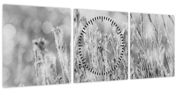 Obraz - Chladná zima (s hodinami) (90x30 cm)