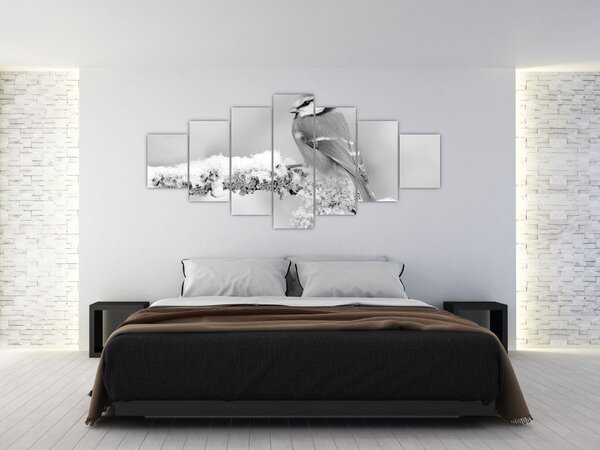 Obraz - Ptáček na větvi (210x100 cm)