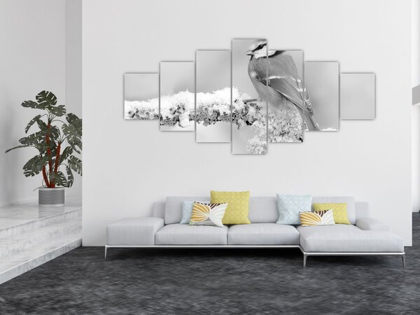 Obraz - Ptáček na větvi (210x100 cm)