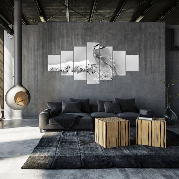 Obraz - Ptáček na větvi (210x100 cm)