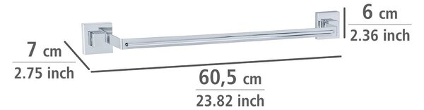 Koupelnový věšák na ručníky QUADRO, Vacuum-Loc - nerezová ocel, WENKO