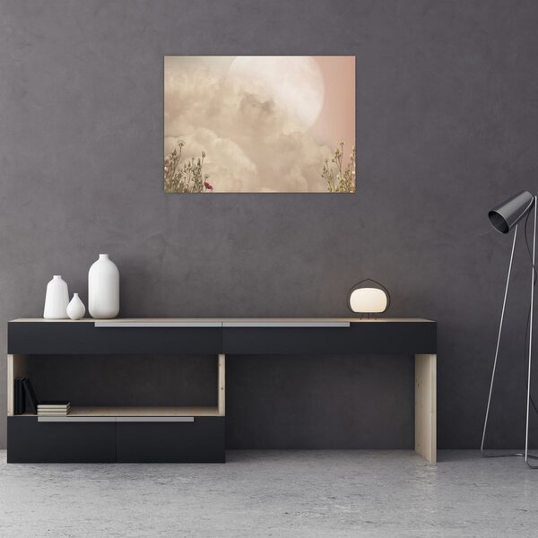 Obraz - Růžový úplněk (70x50 cm)