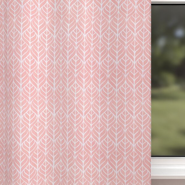 Biante Dětský bavlněný závěs Sandra SA-211 Listy na starorůžovém 130x140 cm