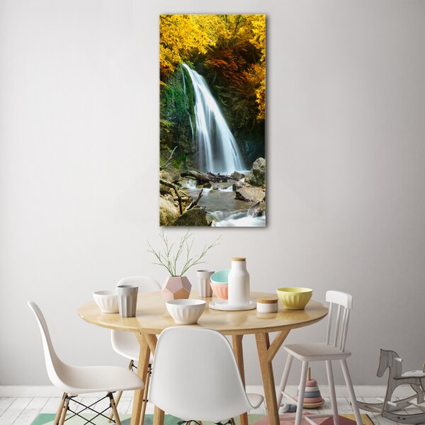 Vertikální Foto obraz skleněný svislý Vodopád v lese osv-72571423