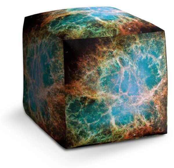 Sablio Taburet Cube Vesmírná abstrakce - 40x40x40 cm