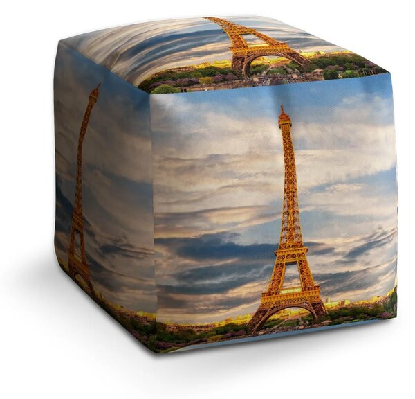 Sablio Taburet Cube Eiffel Tower 3 - 40x40x40 cm