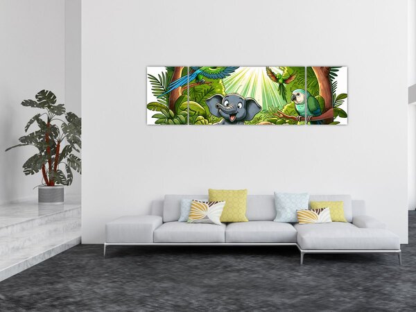 Obraz - Veselá zvířátka (170x50 cm)