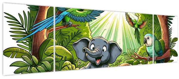 Obraz - Veselá zvířátka (170x50 cm)