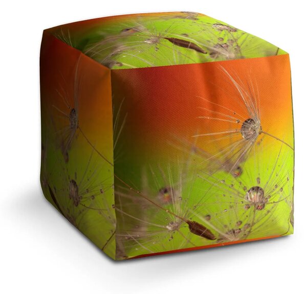 Sablio Taburet Cube Odkvetlé pampelišky - 40x40x40 cm