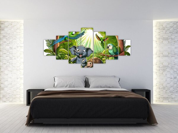 Obraz - Veselá zvířátka (210x100 cm)