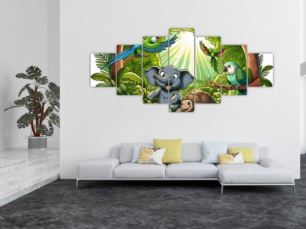 Obraz - Veselá zvířátka (210x100 cm)
