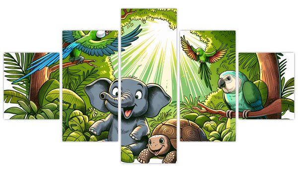 Obraz - Veselá zvířátka (125x70 cm)