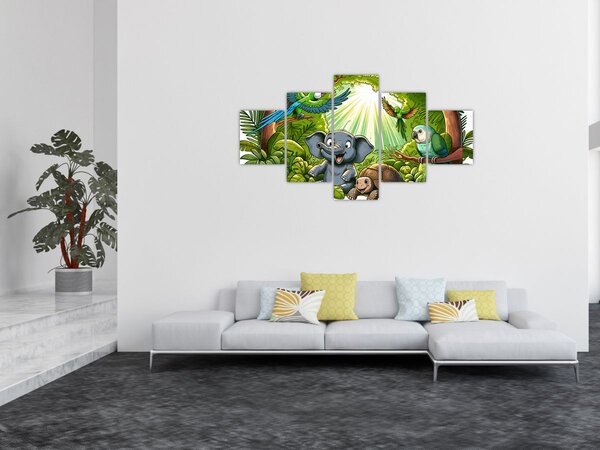 Obraz - Veselá zvířátka (125x70 cm)