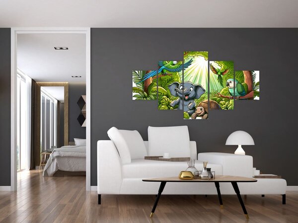 Obraz - Veselá zvířátka (125x70 cm)