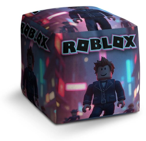 Sablio Taburet Cube ROBLOX Neonové město - 40x40x40 cm