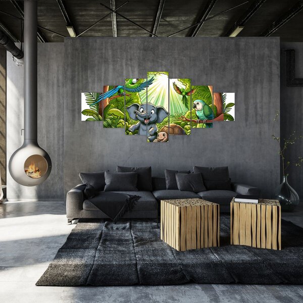 Obraz - Veselá zvířátka (210x100 cm)