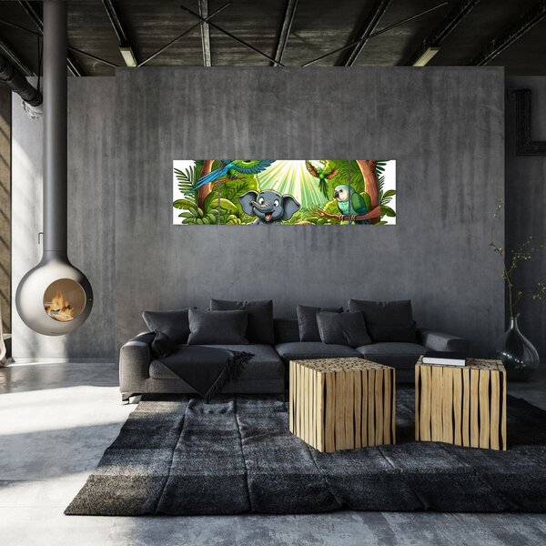 Obraz - Veselá zvířátka (170x50 cm)