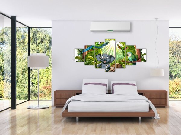 Obraz - Veselá zvířátka (210x100 cm)