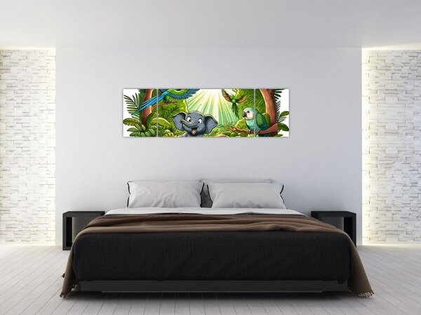 Obraz - Veselá zvířátka (170x50 cm)