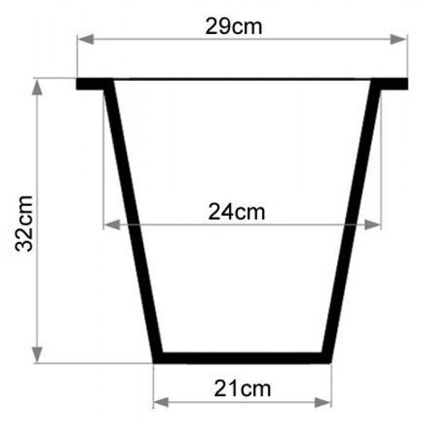 2-set hranatých plastových vložek se samozavlažovacím setem, 32*29*29 cm, černý