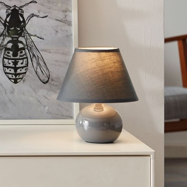 Brilliant 61047/63 Keramická stolní lampa PRIMO šedá